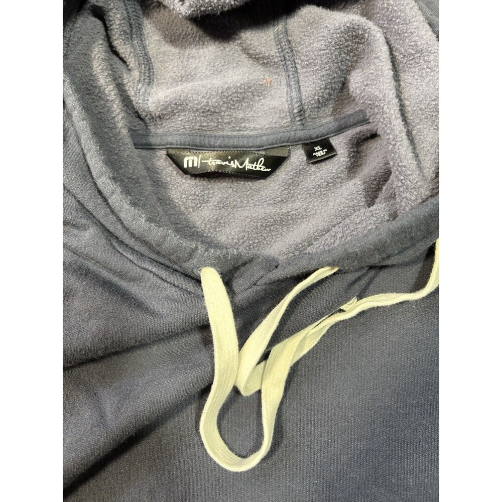 Travis Mathew Men’s Hoodie XL Regular Navy Pullover Sweatshirt Embroidered Logo - Picture 2 of 7